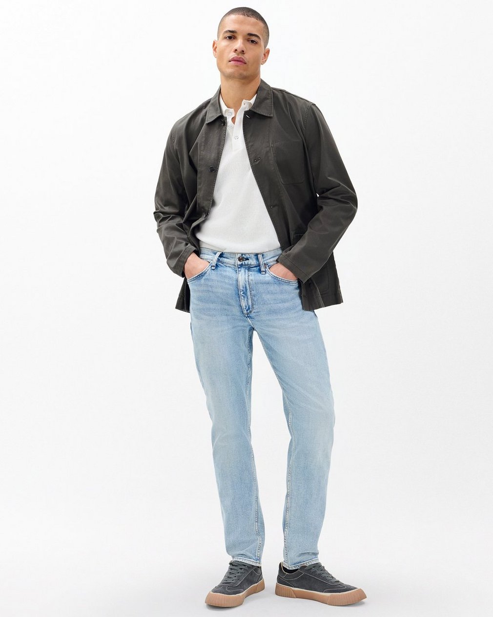 Fit 2 - Flynn: Slim Fit Light Indigo Authentic Stretch Jean