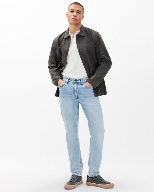 Fit 2 - Flynn: Slim Fit Light Indigo Authentic Stretch Jean