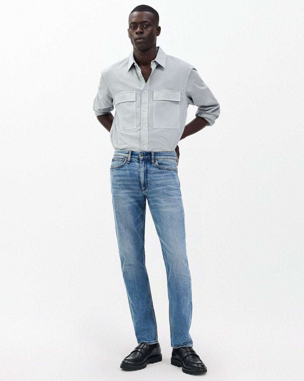 Fit 2 - Carter: Slim Fit Medium Indigo Authentic Stretch Jean