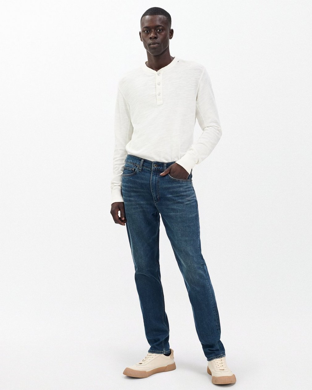Fit 2 - Cole: Slim Fit Dark Indigo Authentic Stretch Jean