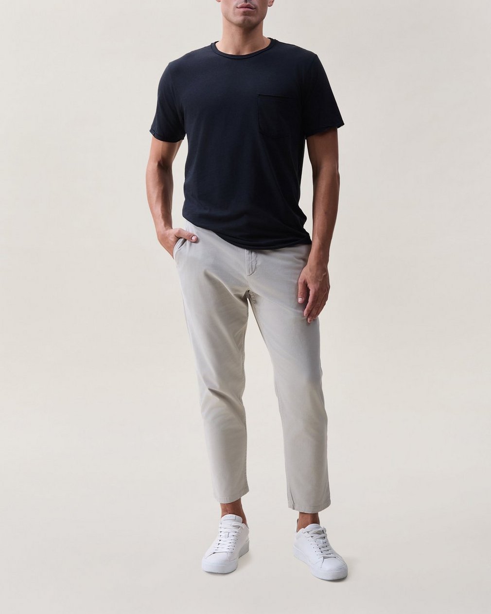 Brady Stretch Cotton Pants - Natural Gray