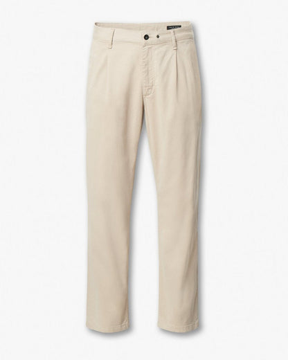 Evan Pleated Stretch Twill Chinos - Light Metal
