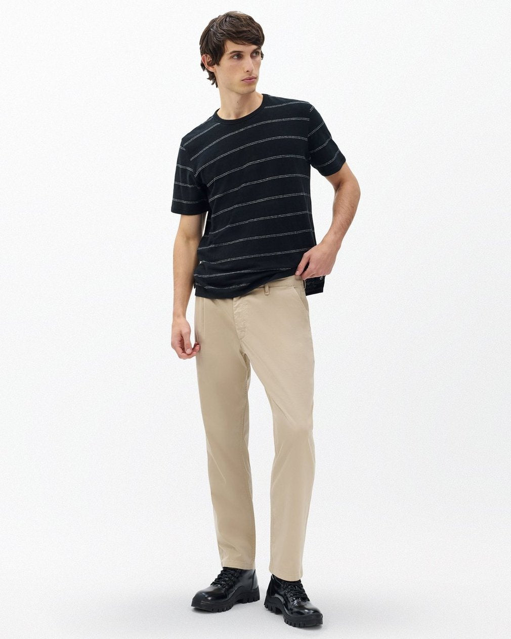 Evan Pleated Stretch Twill Chinos - Light Metal