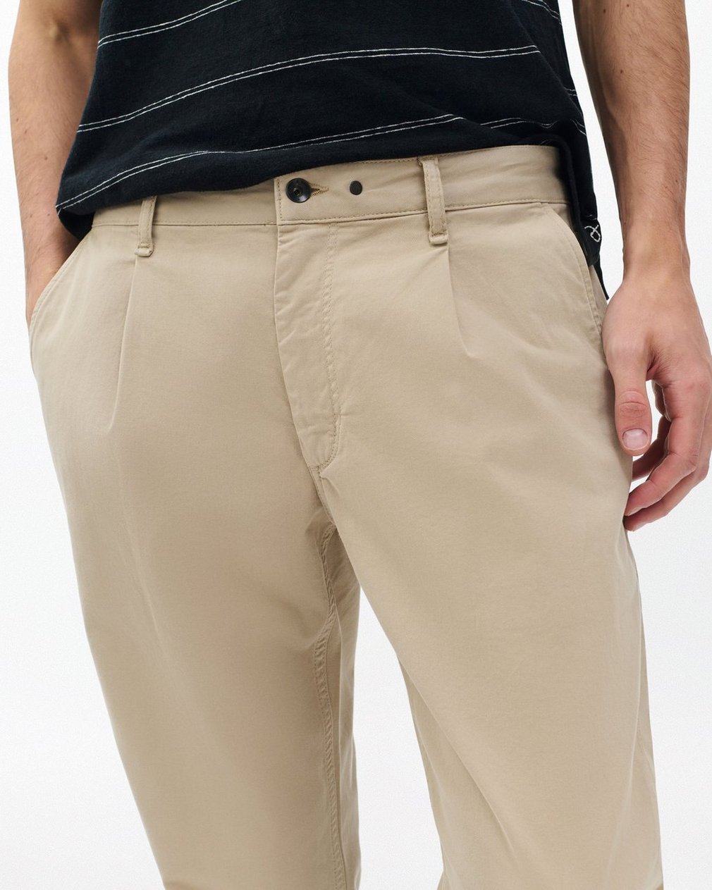 Evan Pleated Stretch Twill Chinos - Light Metal