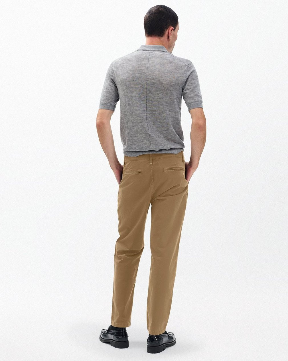 Evan Pleated Stretch Twill Chinos - Bark