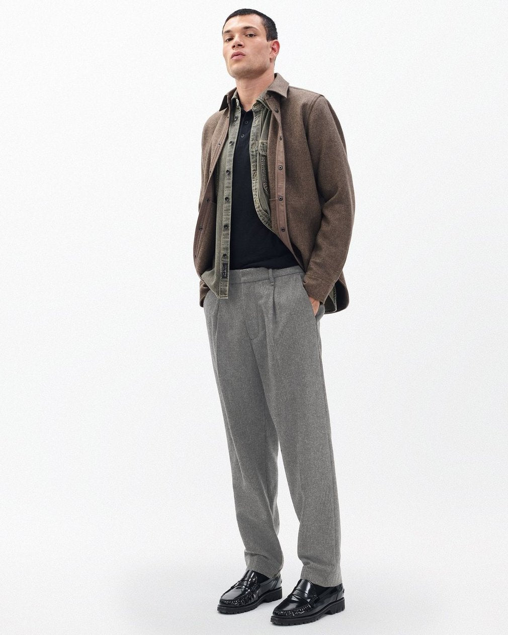 Evan British Plaid Wool Trousers - Brown Plaid