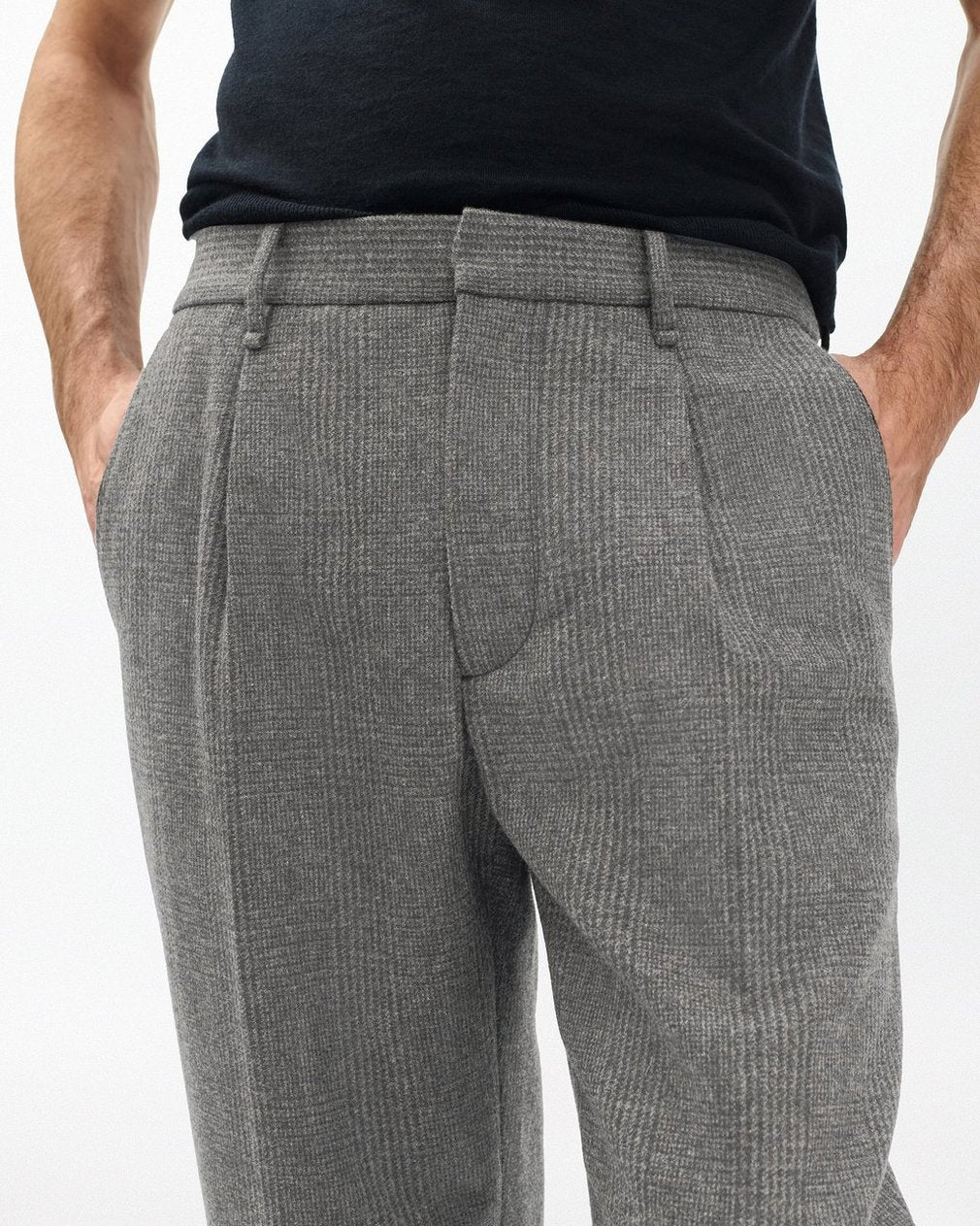 Evan British Plaid Wool Trousers - Brown Plaid