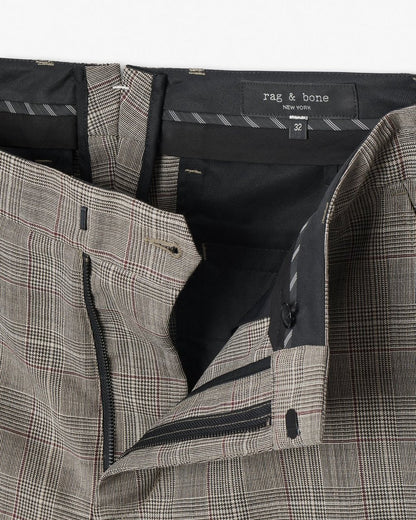 Evan Italian Plaid Wool Trousers - Grey Check