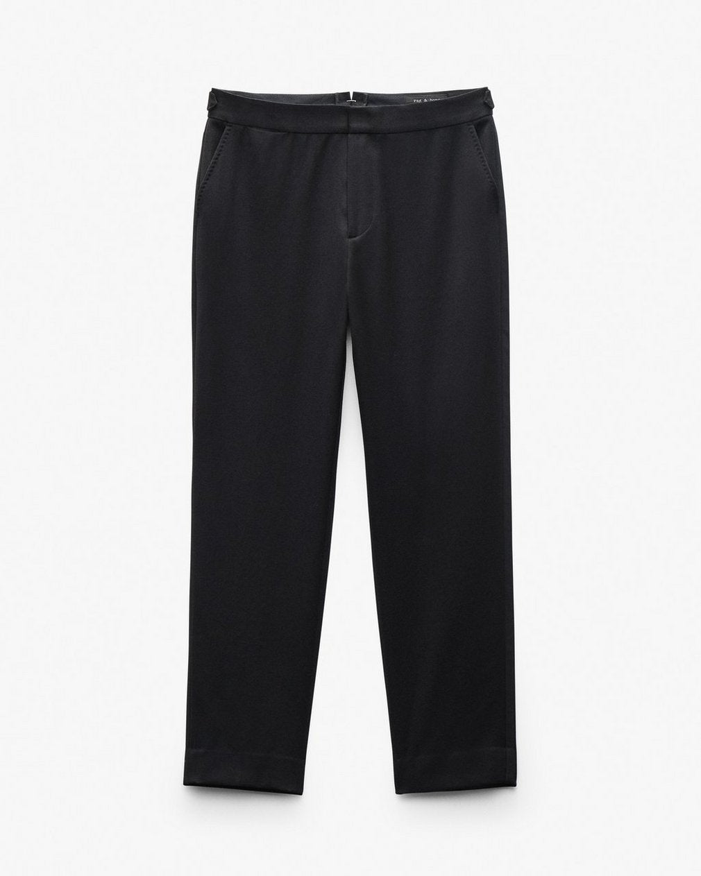 Evan British Wool Tuxedo Trousers - Black