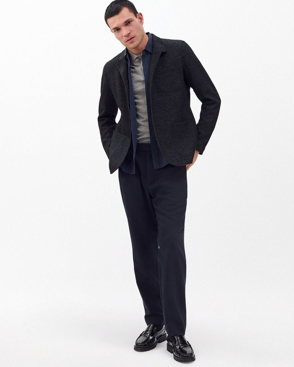 Evan Italian Wool Trousers - Navy
