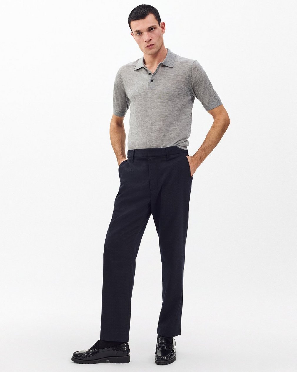 Evan Italian Wool Trousers - Navy