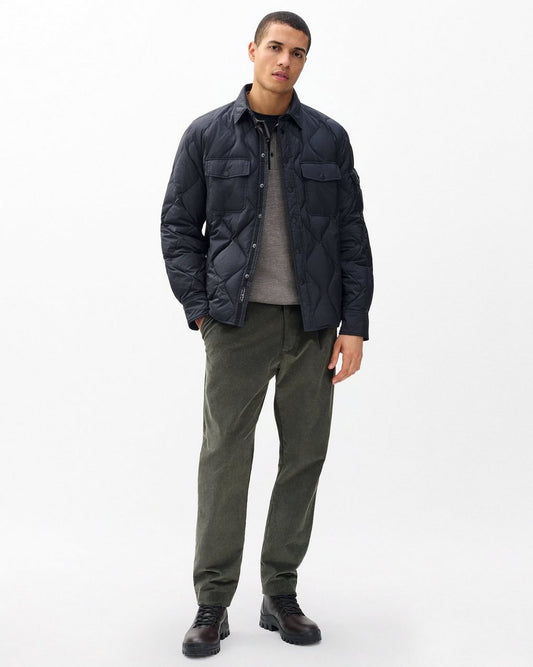 Evan Pleated Corduroy Trousers - Dark Shadow