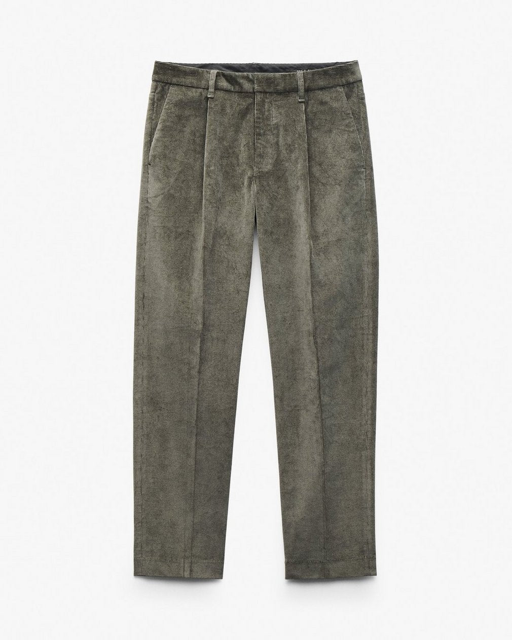 Evan Pleated Corduroy Trousers - Dark Shadow