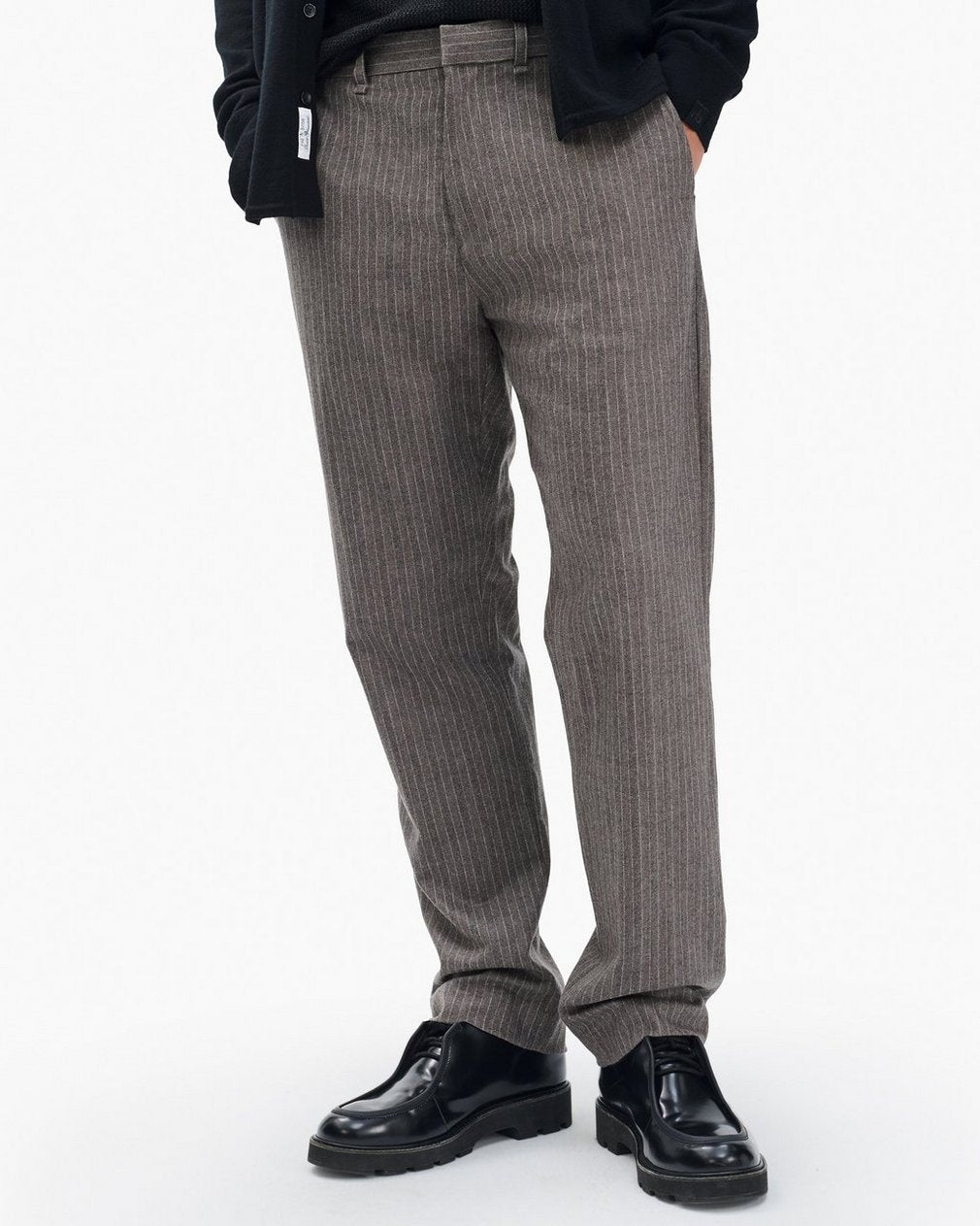 Evan Italian Flannel Trousers - Mink Stripe