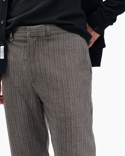 Evan Italian Flannel Trousers - Mink Stripe