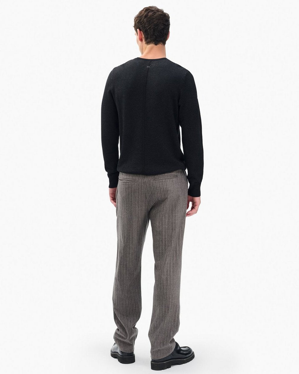 Evan Italian Flannel Trousers - Mink Stripe