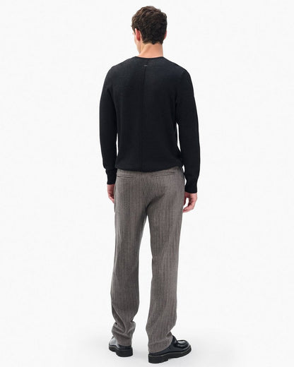 Evan Italian Flannel Trousers - Mink Stripe