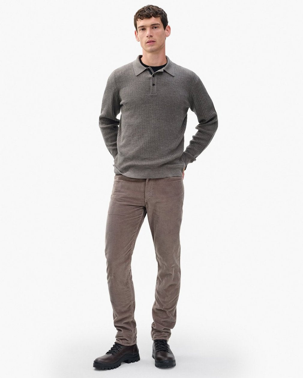 Fit 2 Slim Corduroy Pants - Brown