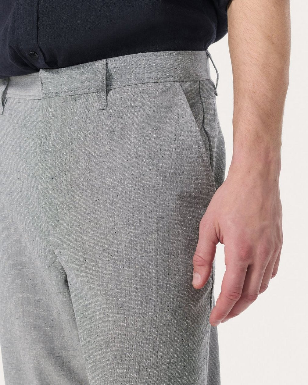 Baggy Wool-Blend Trousers - Grey
