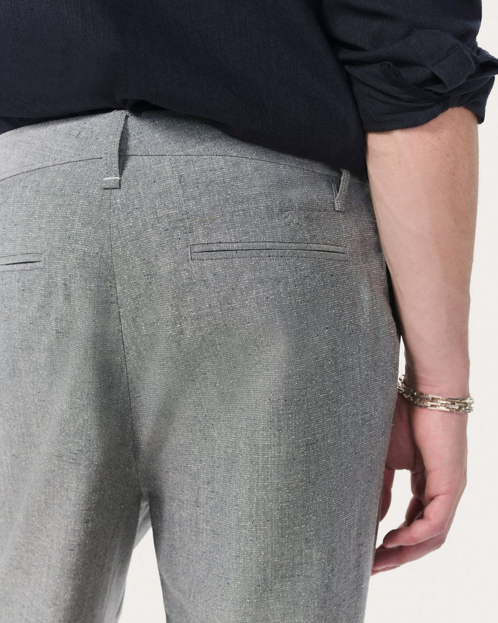 Baggy Wool-Blend Trousers - Grey