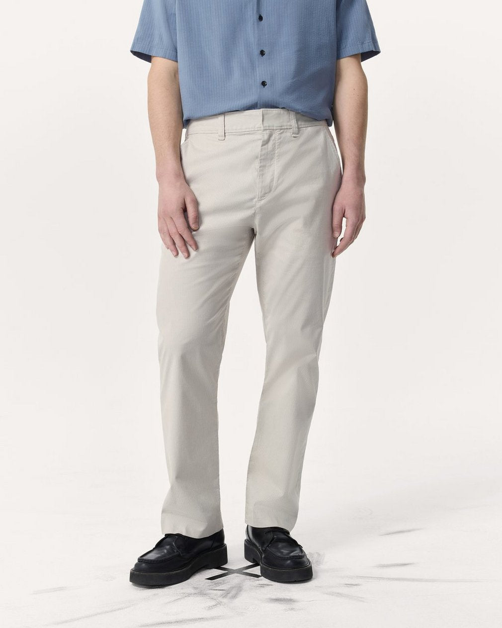 Haydon Straight Fit Striped Pants - Grey Stripe