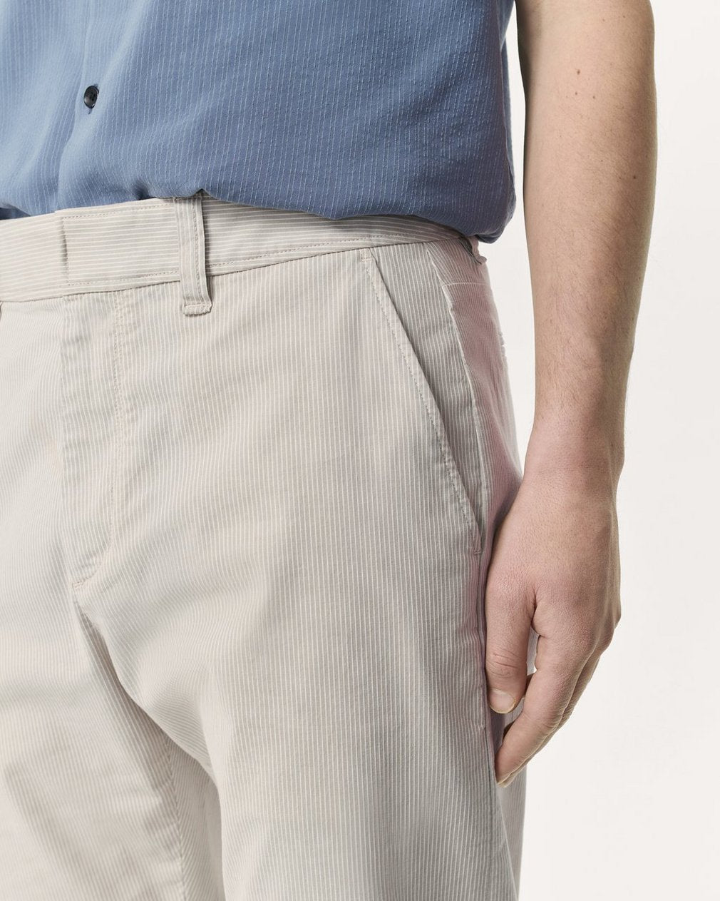 Haydon Straight Fit Striped Pants - Grey Stripe