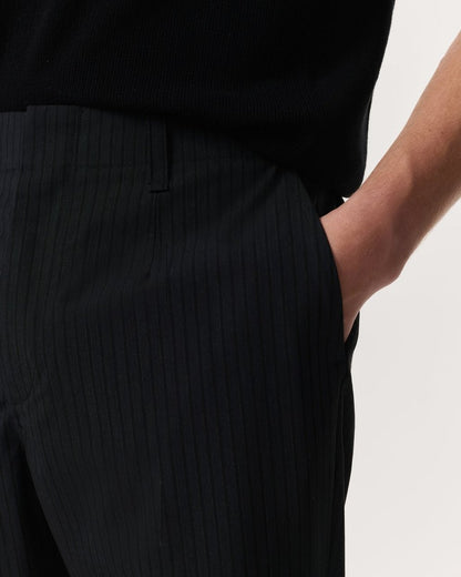 Lennox Pinstripe Italian Wool-Blend Trousers - Black