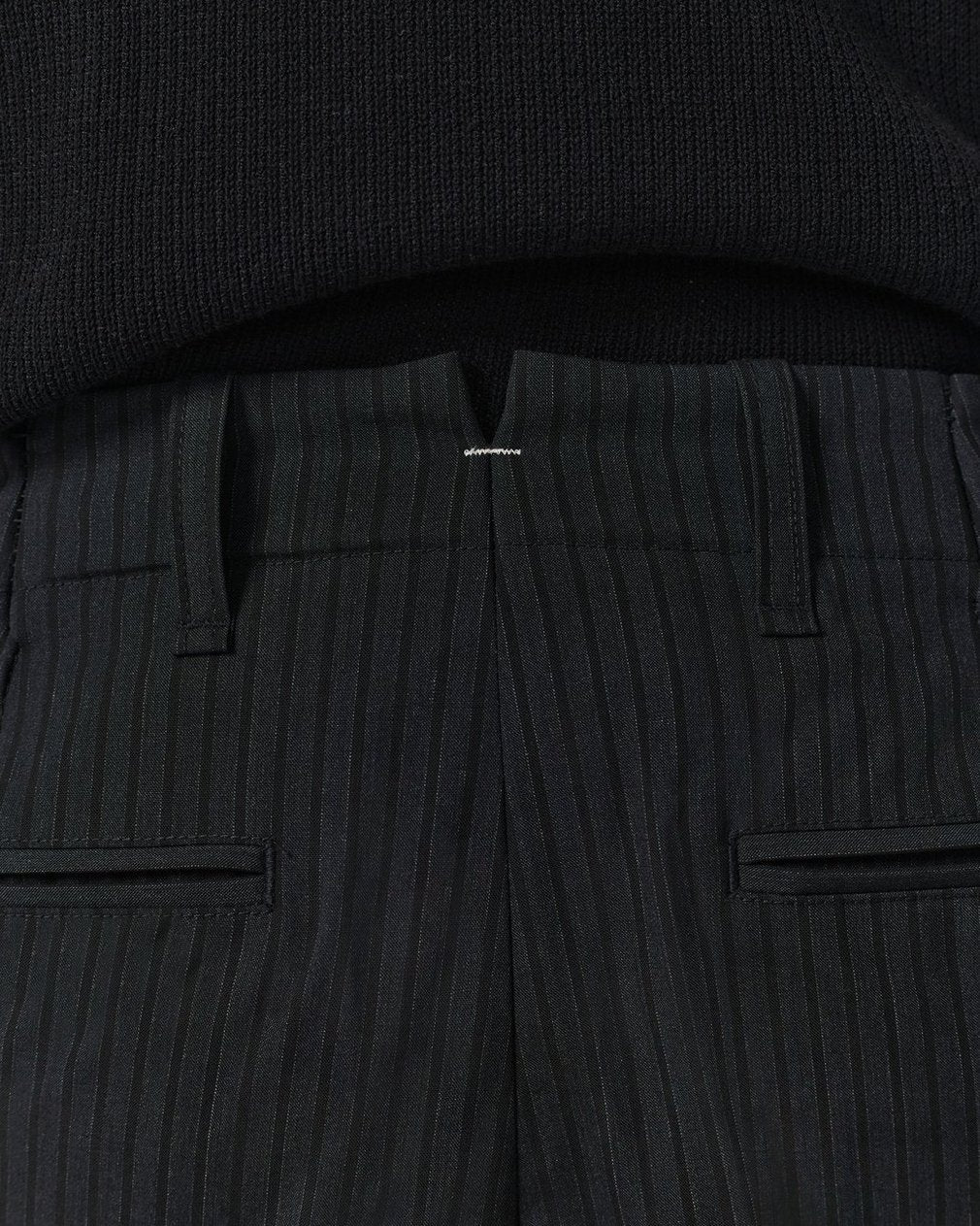 Lennox Pinstripe Italian Wool-Blend Trousers - Black