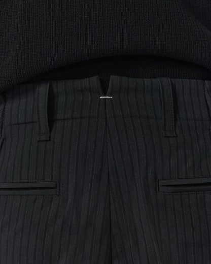 Lennox Pinstripe Italian Wool-Blend Trousers - Black