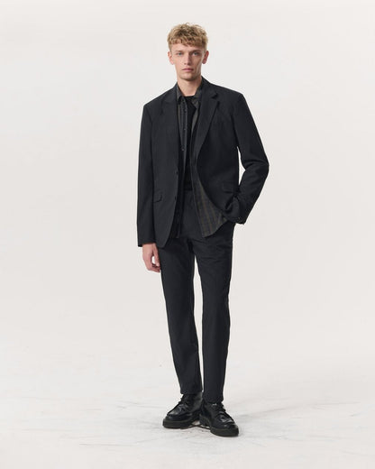 Lennox Pinstripe Italian Wool-Blend Trousers - Black