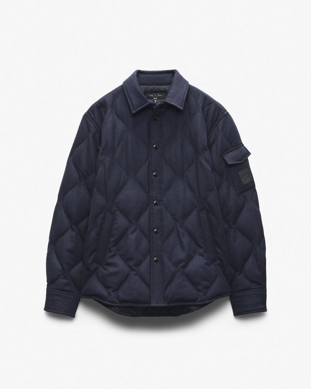 Dane Wool-Cashmere Quilted Shirt Jacket - Navy