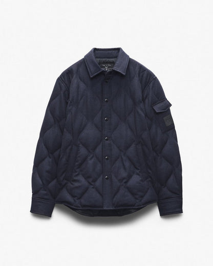Dane Wool-Cashmere Quilted Shirt Jacket - Navy