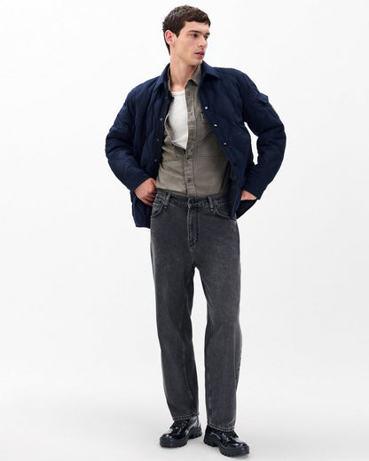 Dane Wool-Cashmere Quilted Shirt Jacket - Navy