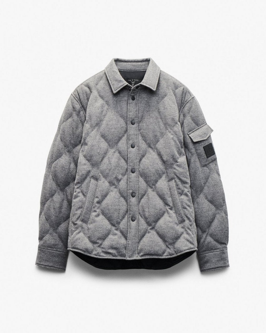 Dane Wool-Cashmere Quilted Shirt Jacket - Heather Grey