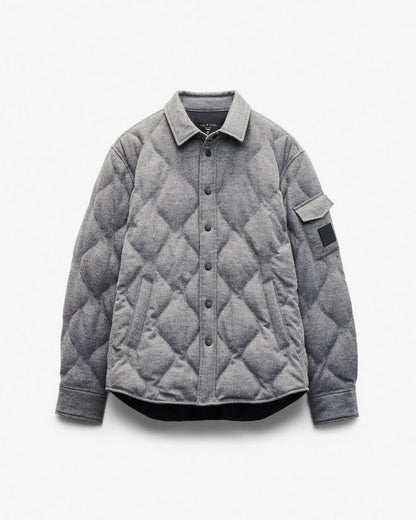 Dane Wool-Cashmere Quilted Shirt Jacket - Heather Grey