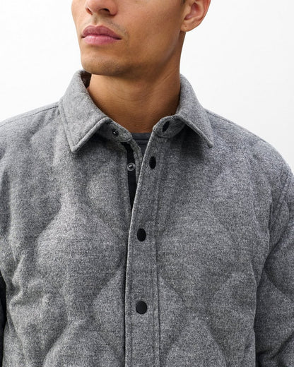 Dane Wool-Cashmere Quilted Shirt Jacket - Heather Grey