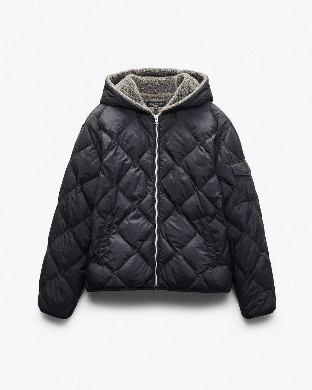 Dane Quilted Hooded Jacket - Black