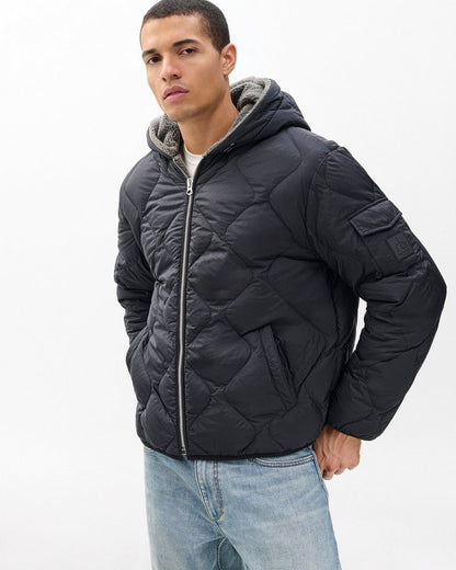 Dane Quilted Hooded Jacket - Black
