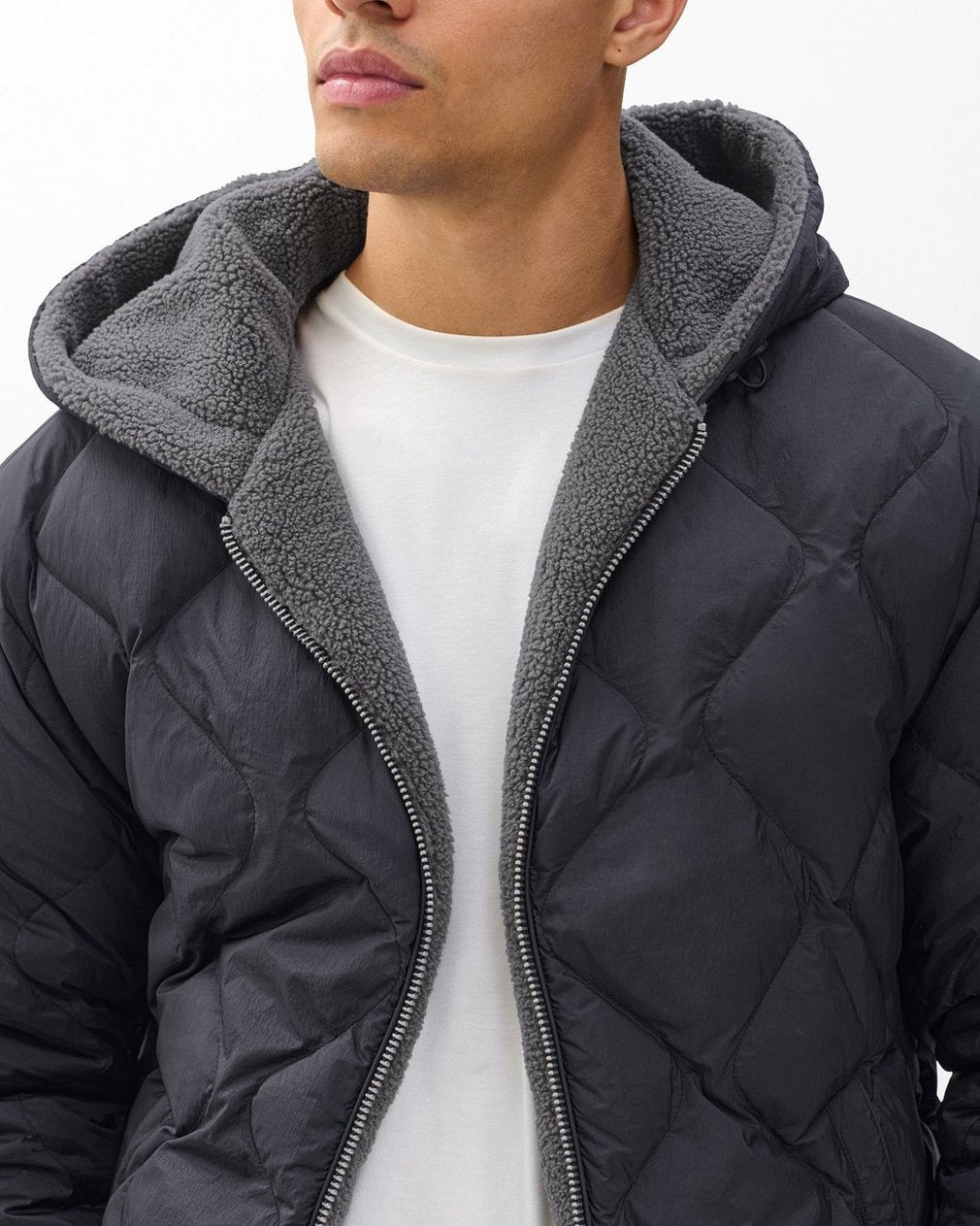 Dane Quilted Hooded Jacket - Black