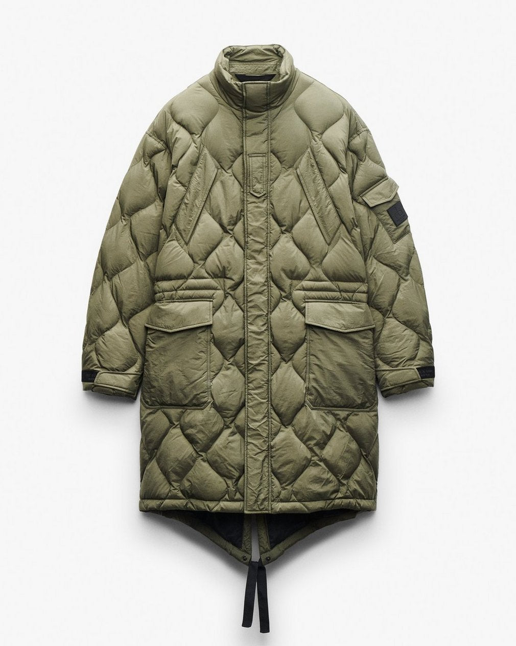 Dane Quilted Down Parka - Dark Olive