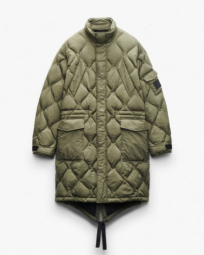 Dane Quilted Down Parka - Dark Olive