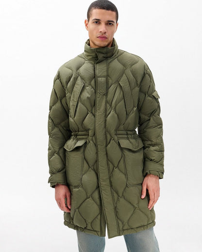 Dane Quilted Down Parka - Dark Olive
