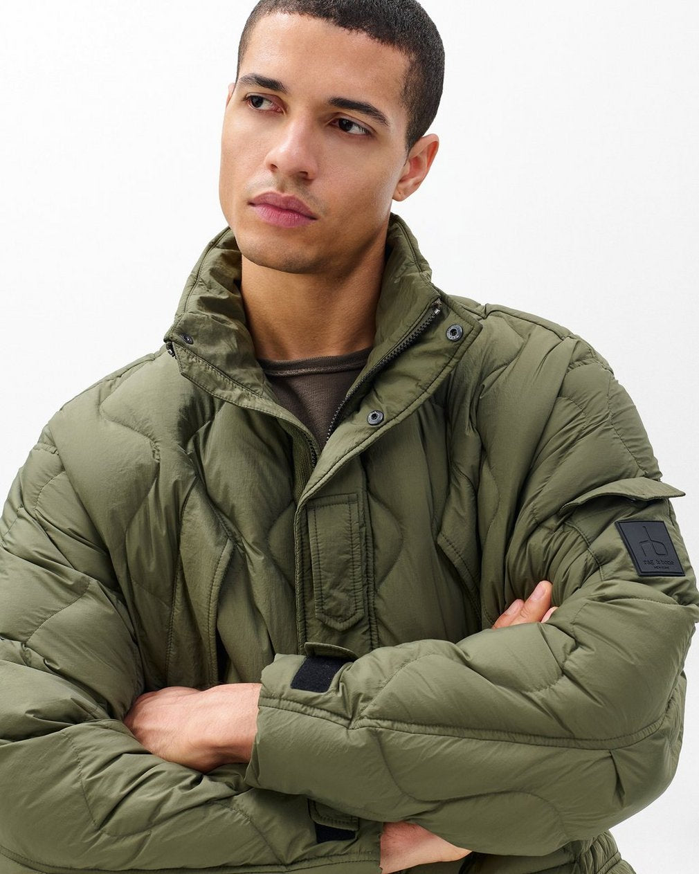Dane Quilted Down Parka - Dark Olive