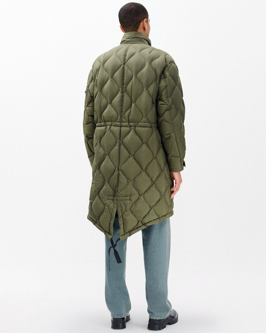 Dane Quilted Down Parka - Dark Olive