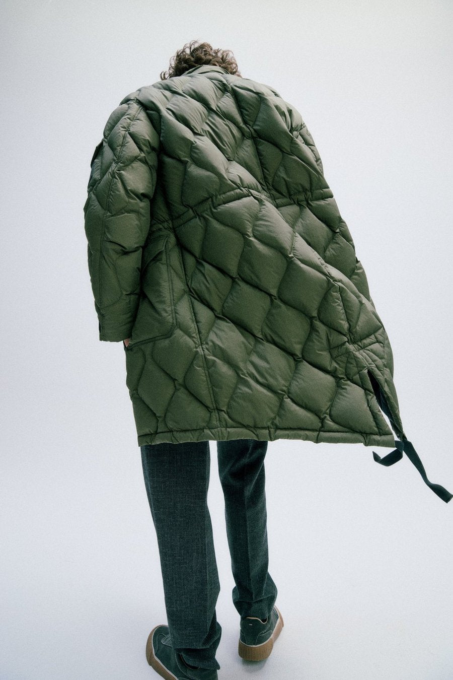 Dane Quilted Down Parka - Dark Olive