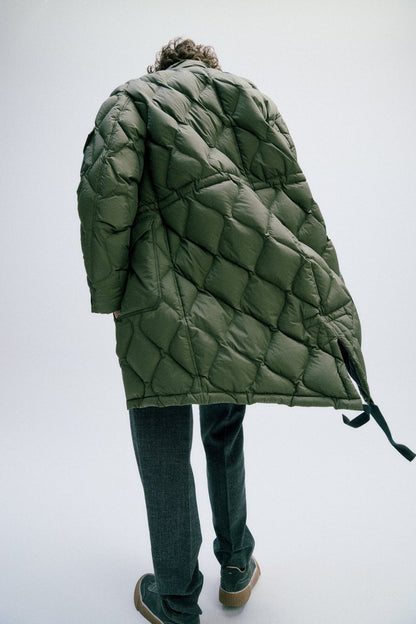 Dane Quilted Down Parka - Dark Olive