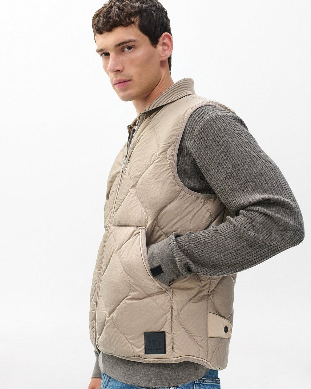 Dane Quilted Vest - Wolf Grey