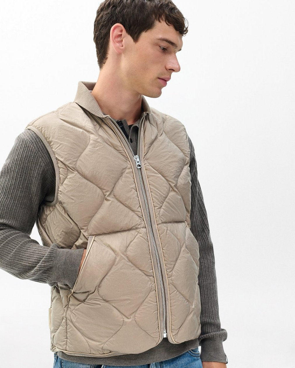 Dane Quilted Vest - Wolf Grey