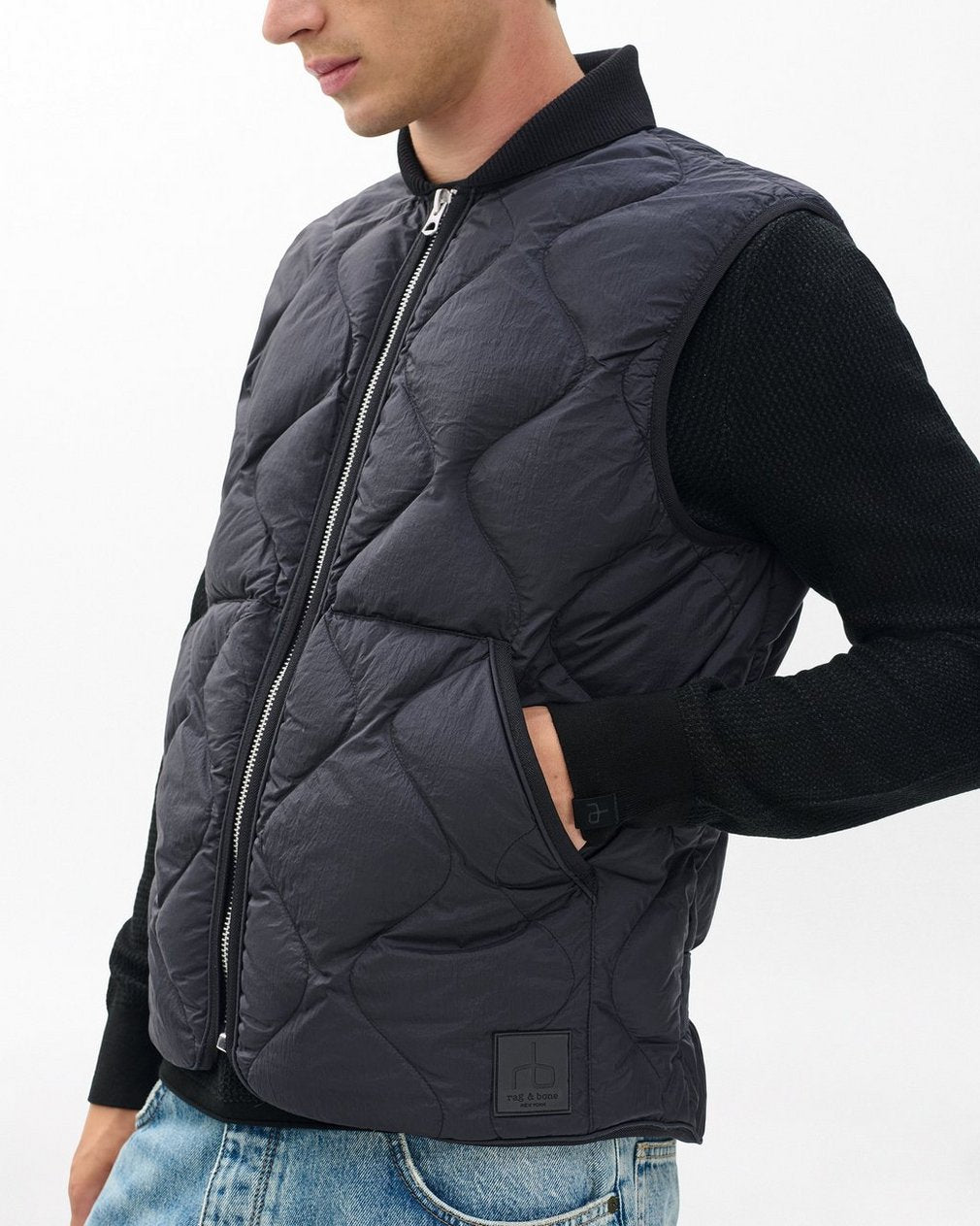 Dane Quilted Vest - Black