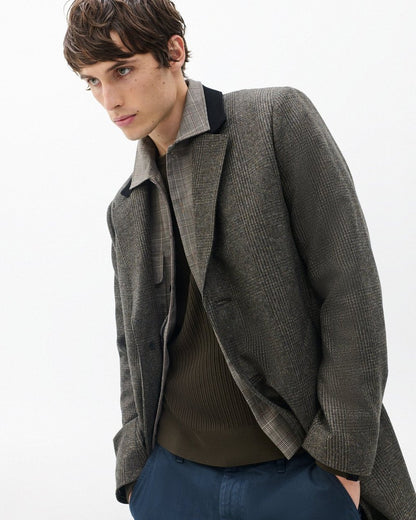 Heritage Plaid Wool Coat - Brown